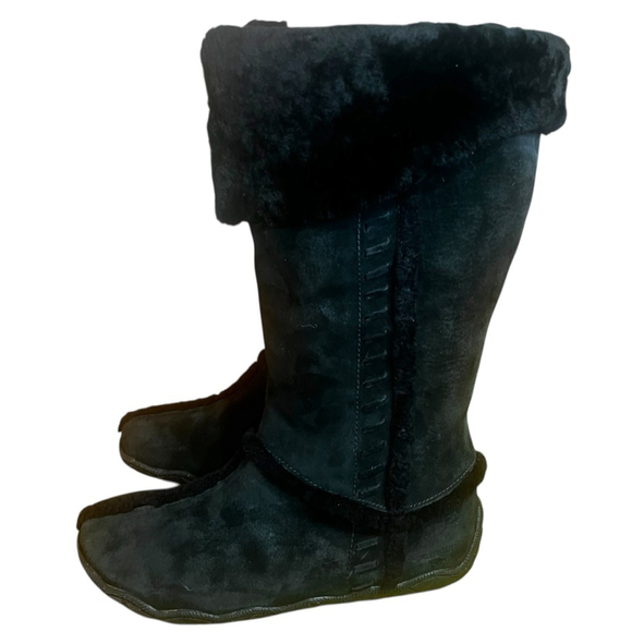 Patagonia Black Scampdown Sheepskin & Suede Winter Boots, 9 - Picture 3 of 14
